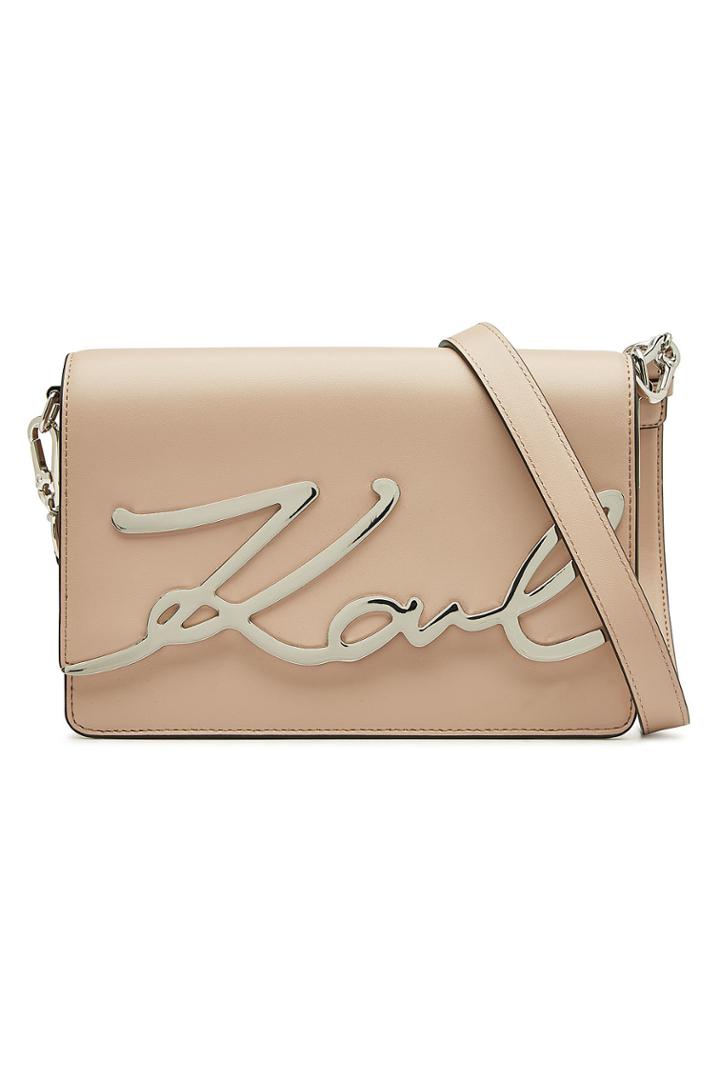 Karl Lagerfeld Karl Lagerfeld K/signature Leather Shoulder Bag