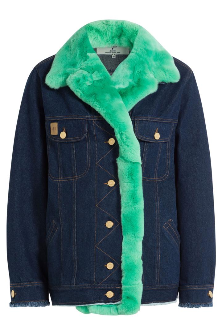 Natasha Zinko Natasha Zinko Denim Jacket With Fur Lining - Multicolor