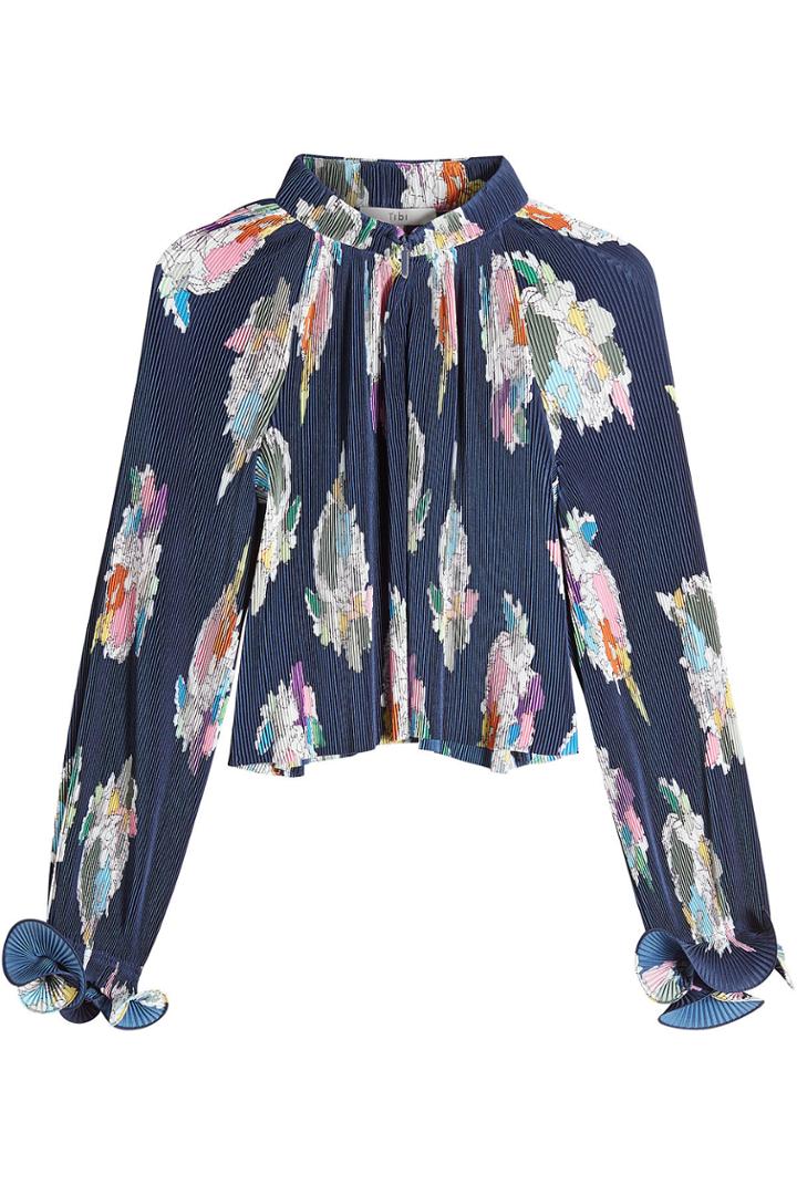 Tibi Tibi Camellia Cropped Blouse