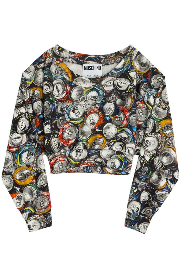 Moschino Can Print Cropped Sweatshirt