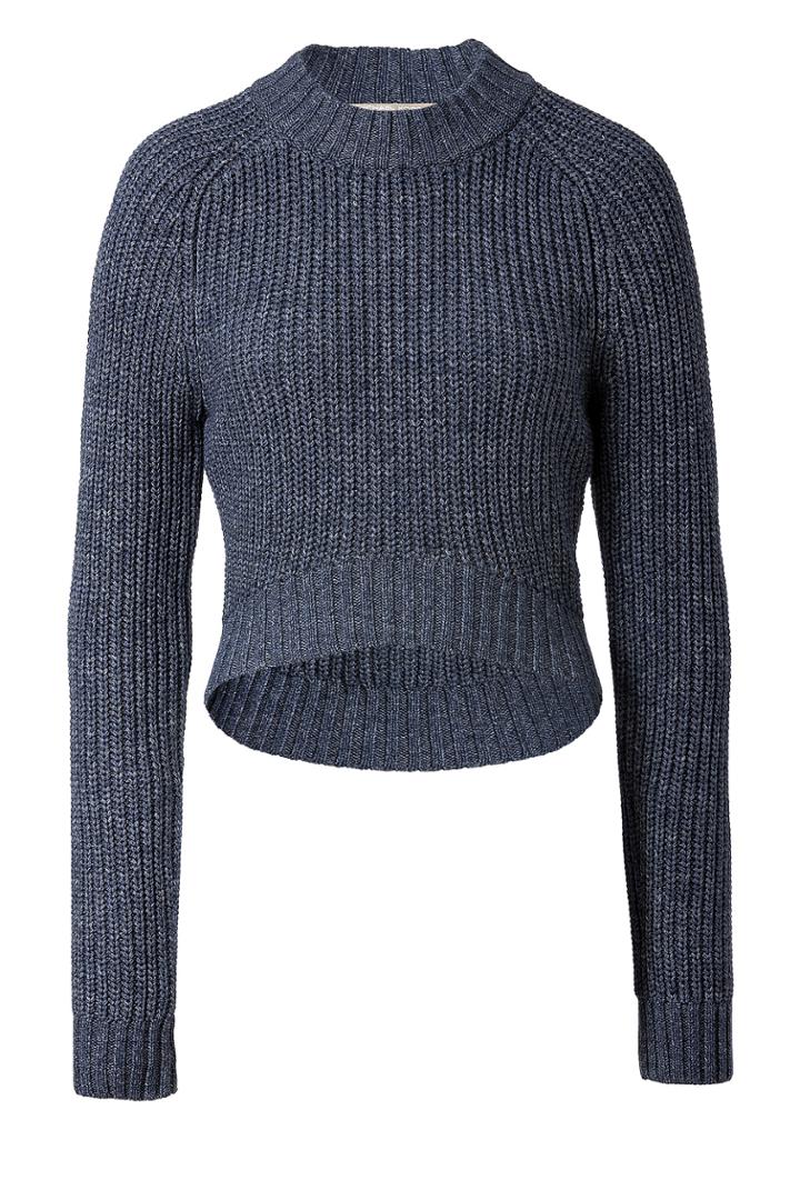 Michael Kors Collection Michael Kors Collection Cropped Cotton Pullover - Blue