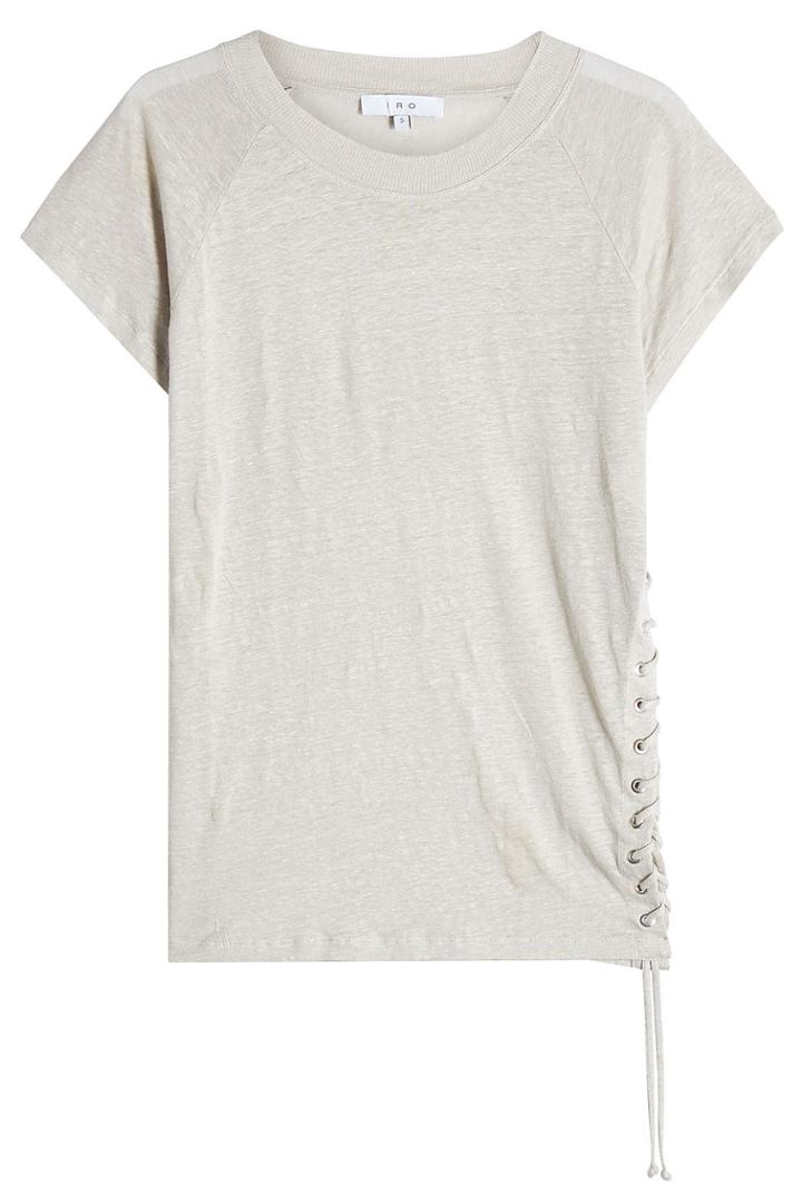 Iro Iro Linen T-shirt With Lace-up Side