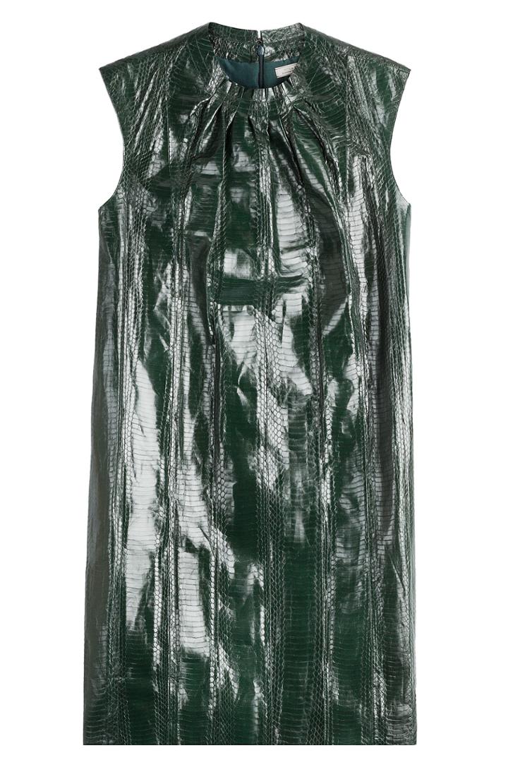 Nina Ricci Nina Ricci Snake Leather Dress - Green