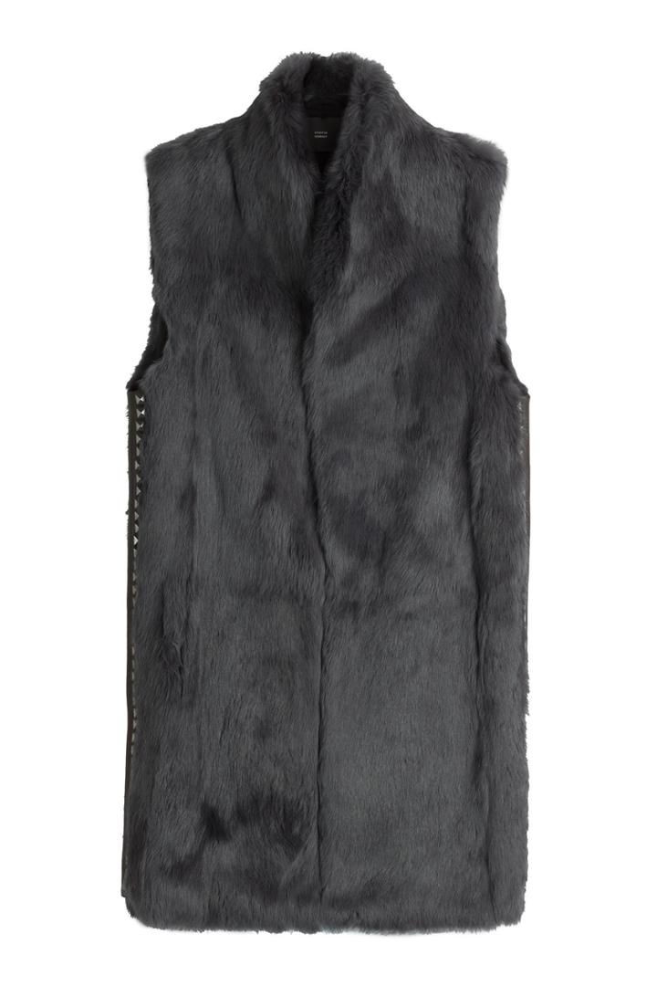 Steffen Schraut Steffen Schraut Fur Vest With Studded Trim - Grey