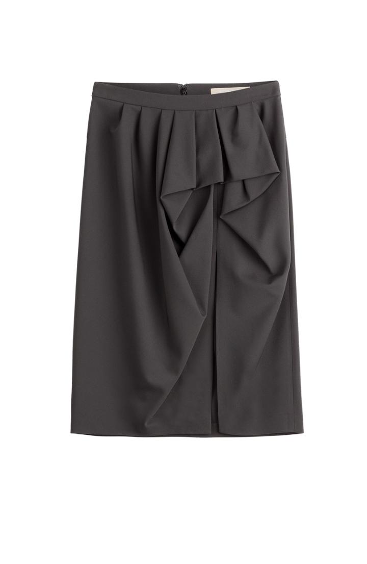 Michael Kors Draped Wool Skirt
