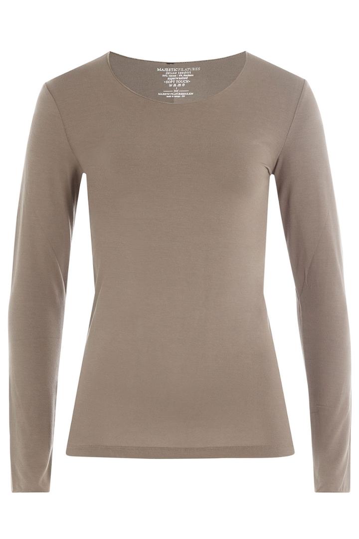 Majestic Majestic Long-sleeved Jersey Top - Green