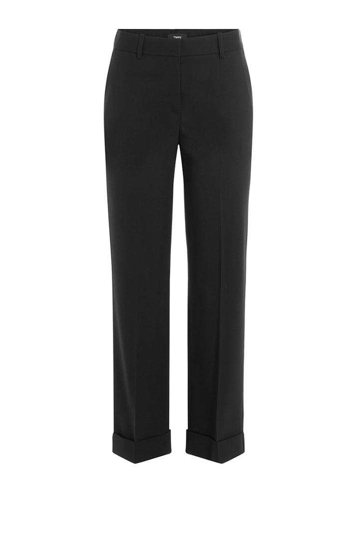 Theory Theory Cropped Virgin Wool Pants - Black