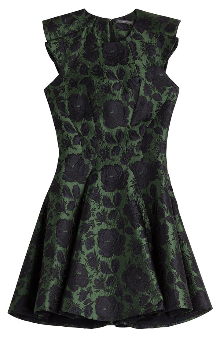 Alexander Mcqueen Silk-wool Brocade Dress