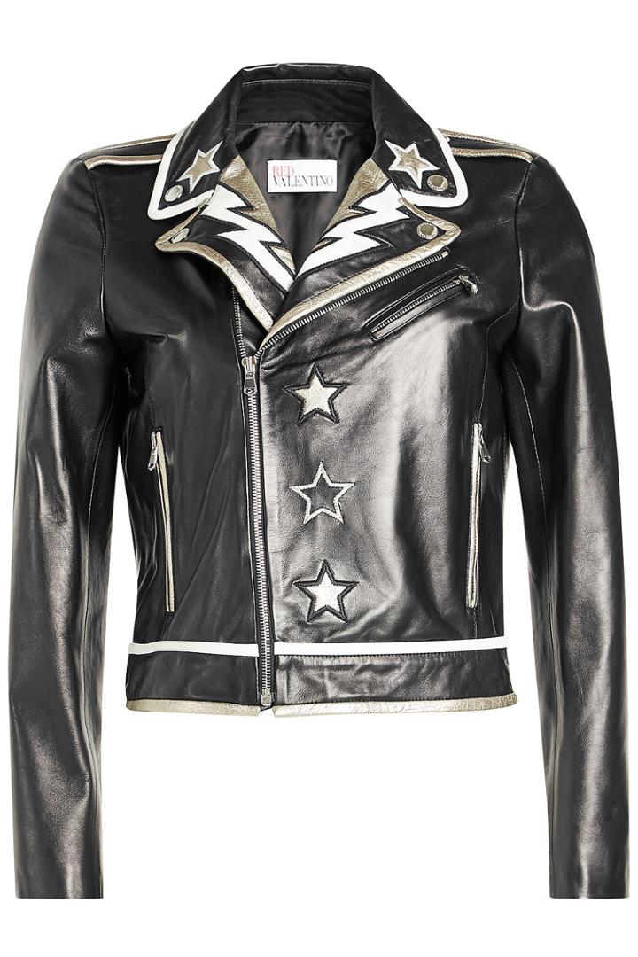 R.e.d. Valentino R.e.d. Valentino Embroidered Leather Jacket