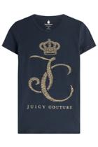 Juicy Couture Juicy Couture Embellished Cotton T-shirt - Blue