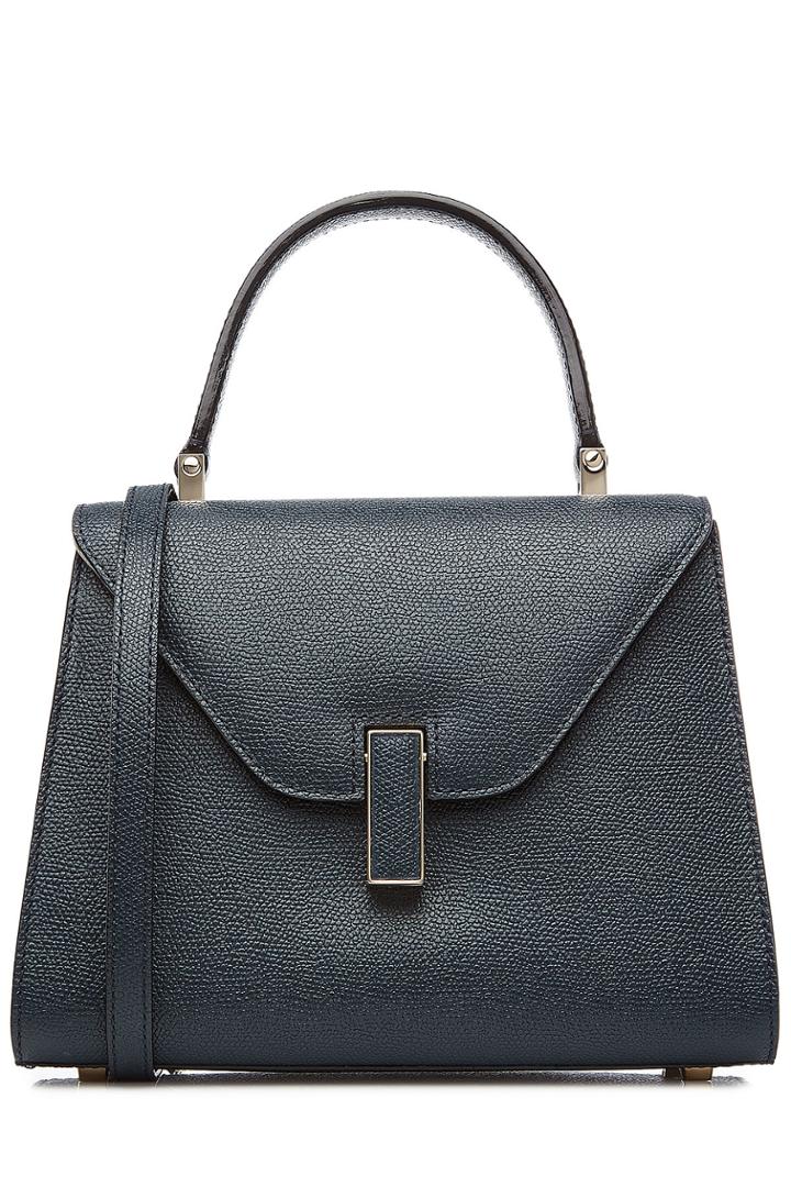 Valextra Valextra Leather Mini Shoulder Bag - Blue