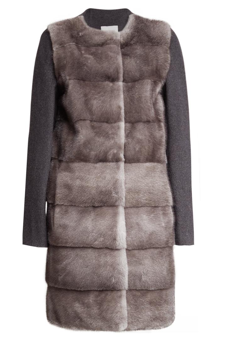 Yves Salomon Yves Salomon Mink Fur Coat With Wool And Cashmere Sleeves