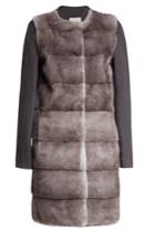Yves Salomon Yves Salomon Mink Fur Coat With Wool And Cashmere Sleeves