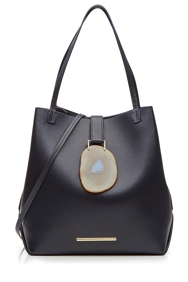 Roland Mouret Roland Mouret Leather Tote With Geode Closure