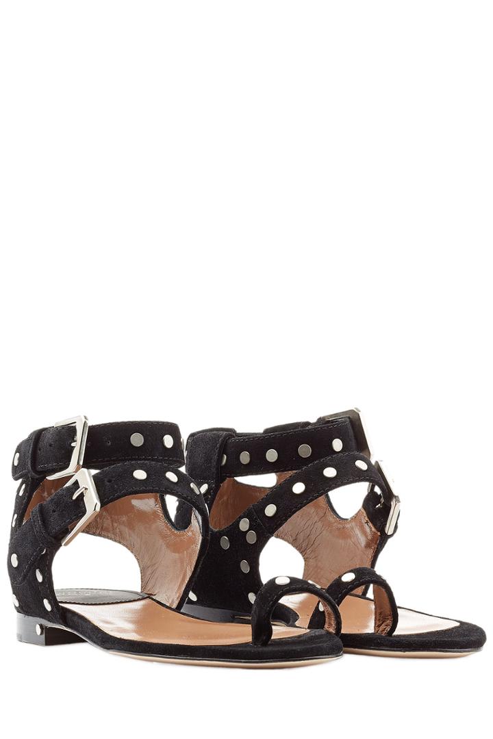 Laurence Dacade Laurence Dacade Studded Suede Sandals - Black