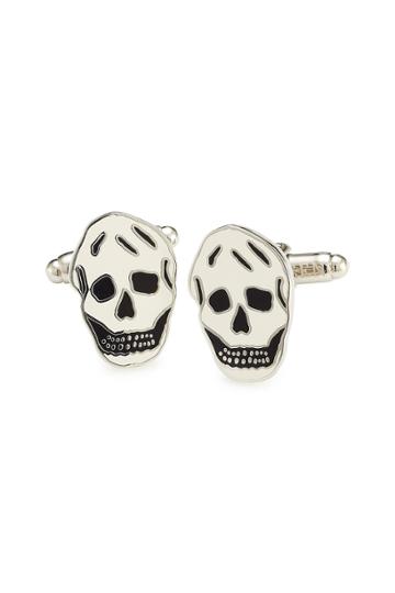 Alexander Mcqueen Alexander Mcqueen Skull Cufflinks - White