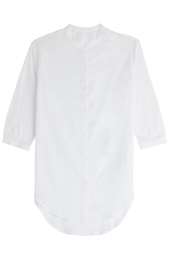 Majestic Majestic Cotton Blouse With High-low Hem - White