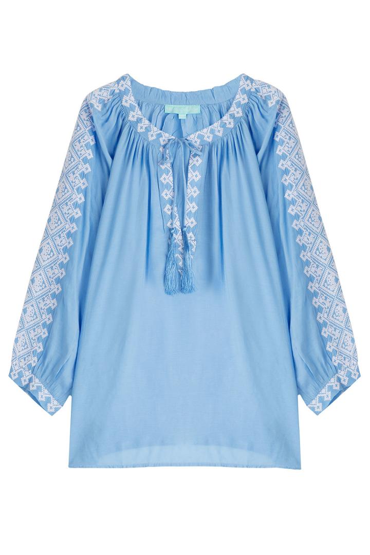Melissa Odabash Melissa Odabash Anastasia Blouse Embroidered Tunic - White