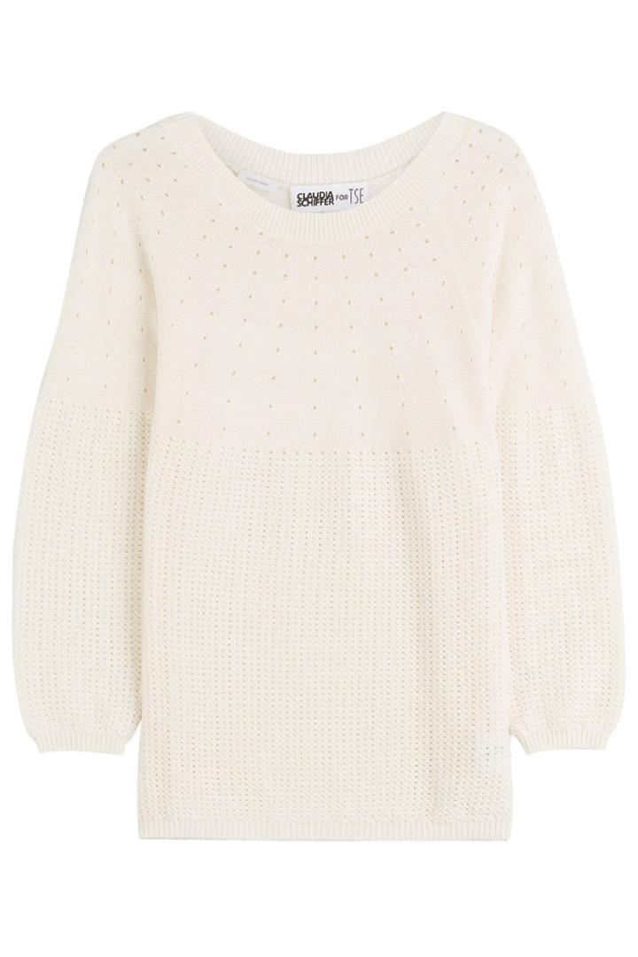Claudia Schiffer For Tse Claudia Schiffer For Tse Cotton-cashmere-silk Blend Pullover