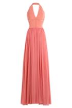 Elie Saab Elie Saab Floor Length Halter Dress With Lace - Pink
