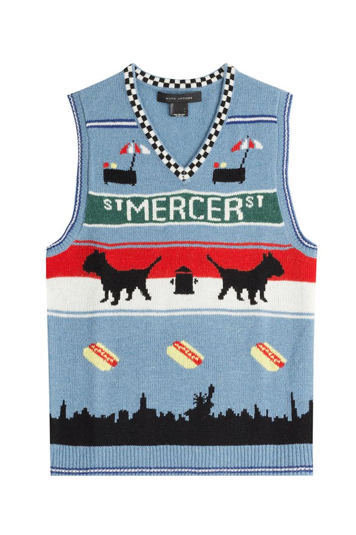 Marc Jacobs Marc Jacobs Printed Wool Vest - Multicolored