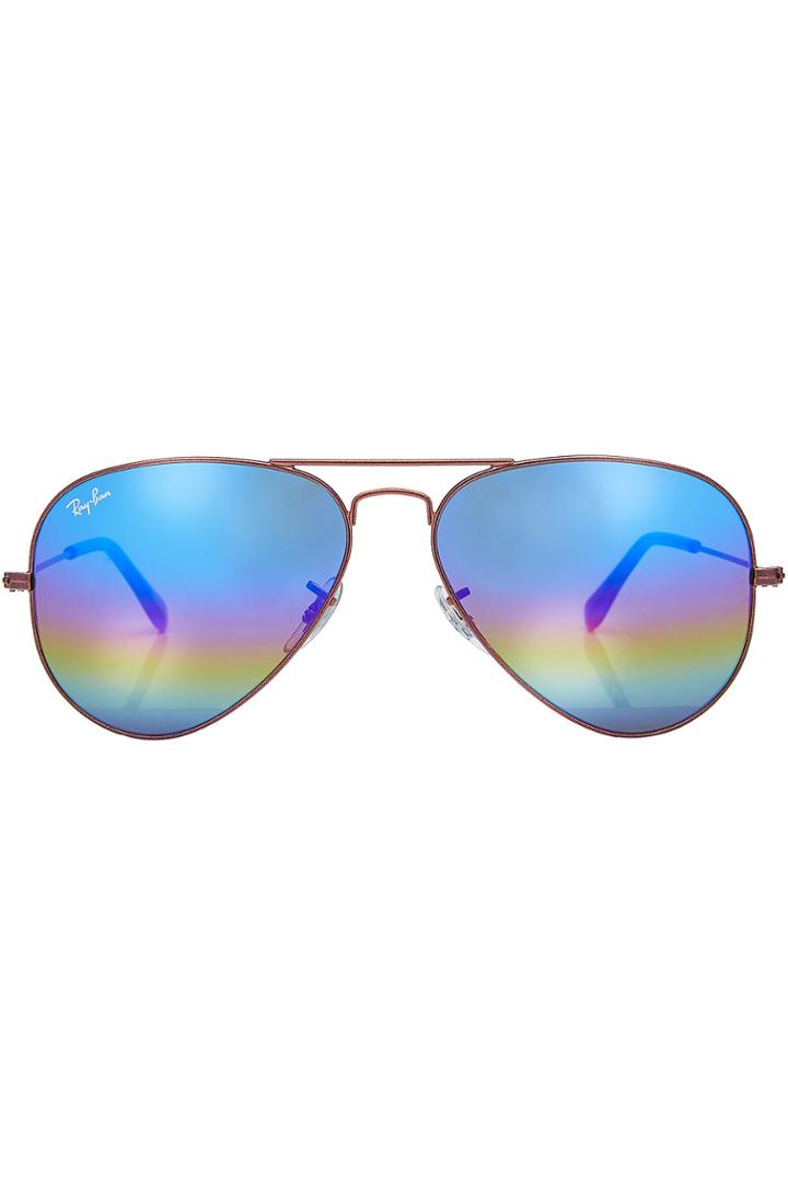 Ray-ban Ray-ban Aviator Sunglasses With Mineral Flash Lenses