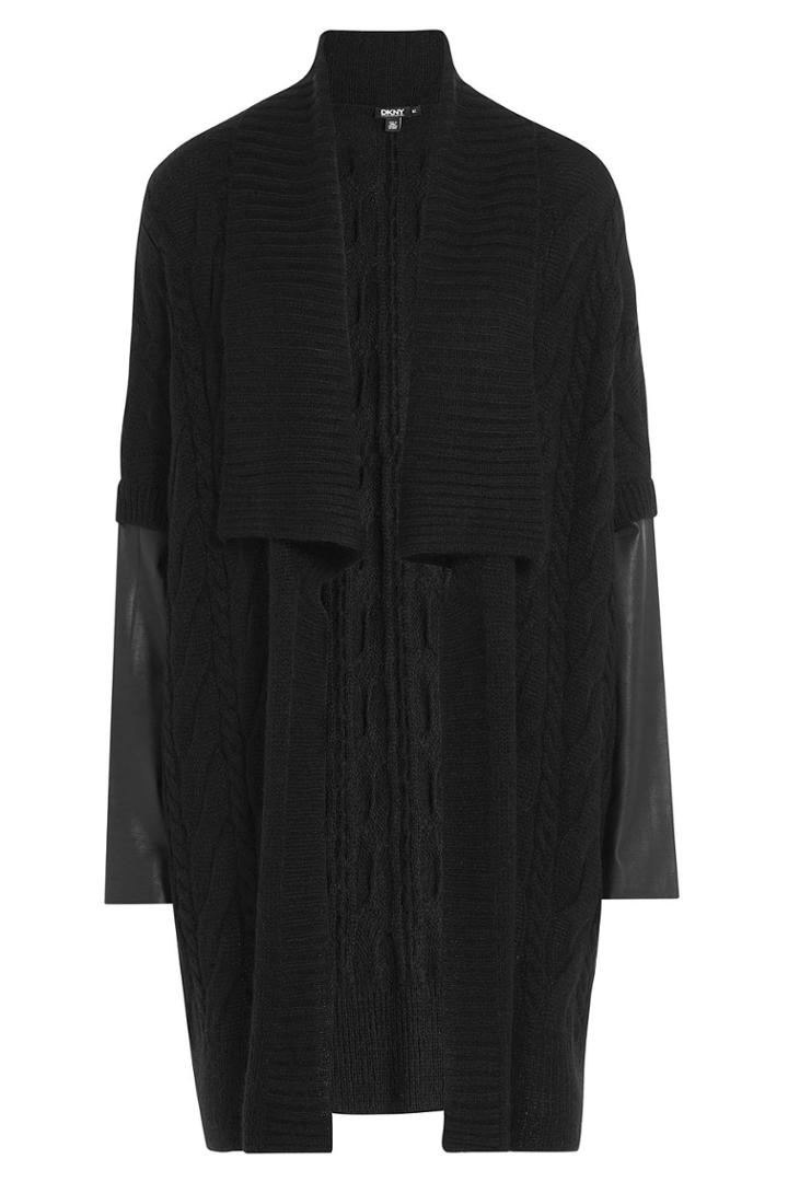 Dkny Dkny Cardigan With Alpaca, Mohair And Leather