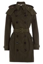 Burberry Brit Burberry Brit Waterproof Trench Coat With Hood - Green
