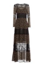 Philosophy Di Lorenzo Serafini Philosophy Di Lorenzo Serafini Floor Length Printed Silk Dress With Lace - Multicolored