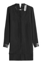 Karl Lagerfeld Karl Lagerfeld Silk Tunic With Leather