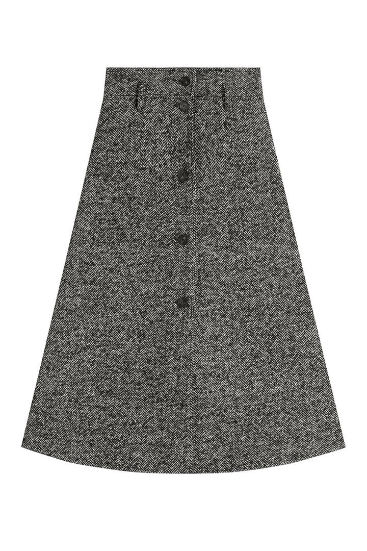 Philosophy Di Lorenzo Serafini Philosophy Di Lorenzo Serafini Wool Herringbone A-line Skirt