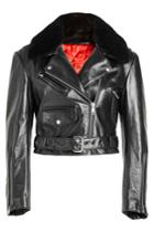 Calvin Klein 205w39nyc Calvin Klein 205w39nyc Leather Biker Jacket With Fur