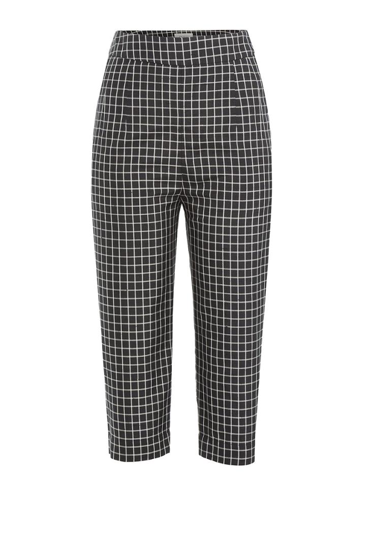 Isa Arfen Isa Arfen Windowpane Print Silk Pants