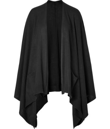 Closed Cashmere Poncho In Black