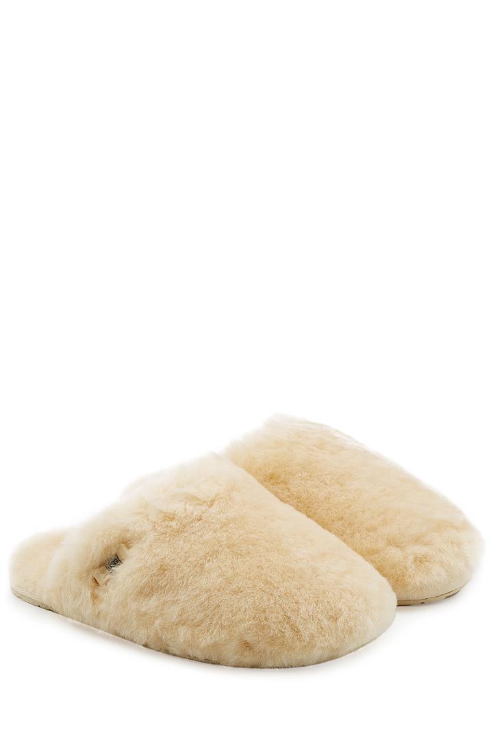 Ugg Australia Ugg Australia Fluff Clog Sheepskin Slippers - White
