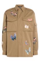 Valentino Valentino Butterfly Printed Cotton Jacket - Green