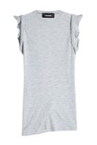 Dsquared2 Dsquared2 Sleeveless Cotton Top With Ruffles - Grey