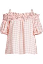 Boutique Moschino Boutique Moschino Gingham Off-shoulder Blouse
