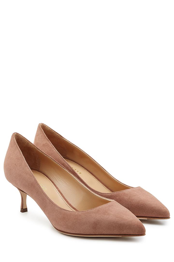 Sergio Rossi Sergio Rossi Leather Kitten Heels - Rose