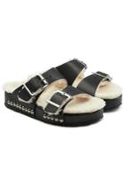 Alexander Mcqueen Alexander Mcqueen Leather Sandals With Shearling Insole