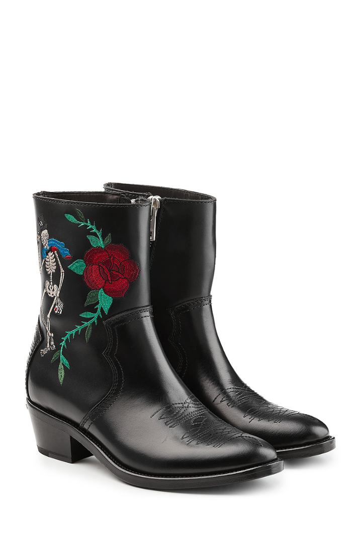 Zadig & Voltaire Zadig & Voltaire Embroidered Cowboy Leather Boots