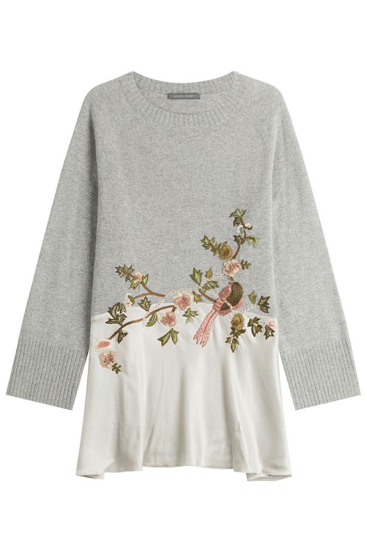 Alberta Ferretti Alberta Ferretti Wool-cashmere Pullover With Embroidery