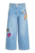 Kenzo Kenzo Cropped Wide-leg Jeans With Badges