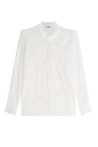 Vilshenko Vilshenko Cotton Blouse With Floral Lace Trim