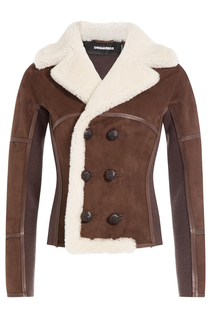 Dsquared2 Dsquared2 Suede Jacket With Shearling - Brown