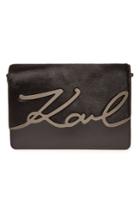 Karl Lagerfeld Karl Lagerfeld K/signature Luxe Leather Shoulder Bag With Fur