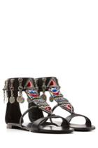 Giuseppe Zanotti Giuseppe Zanotti Embellished Leather Gladiator Sandals - Black