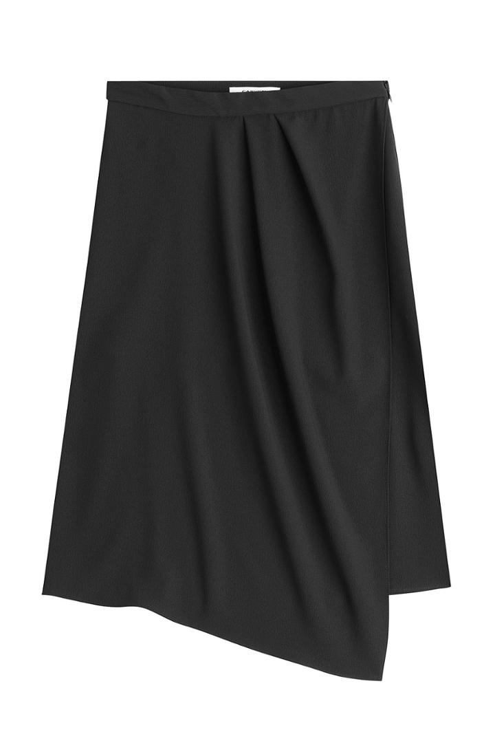 Carven Carven Draped Crepe Skirt - Black