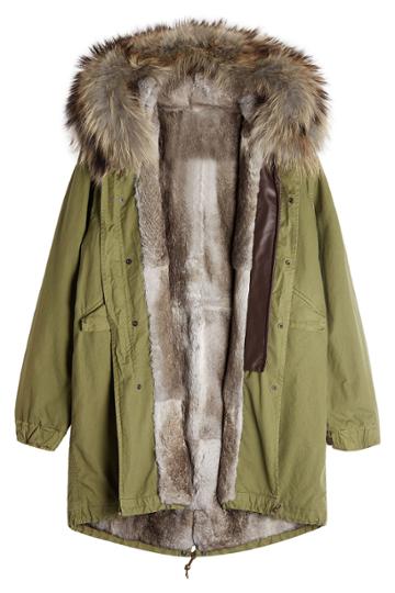 Mr & Mrs Italy Mr & Mrs Italy Cotton Parka With Fur-trimmed Hood And Lining