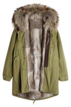 Mr & Mrs Italy Mr & Mrs Italy Cotton Parka With Fur-trimmed Hood And Lining